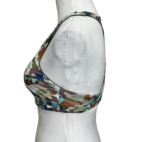 Becca by Rebecca Virtue Cora Bikini Top Women’s Size Large Multicolor Zip Camo - Picture 5 of 8
